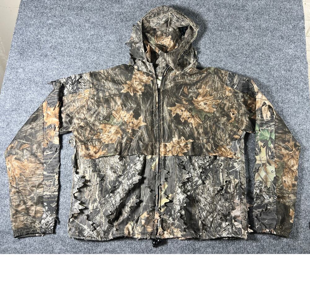 Underbrush Reversible 3D Leafy Ghillie Camo Hunting Jacket Hooded Full Zip